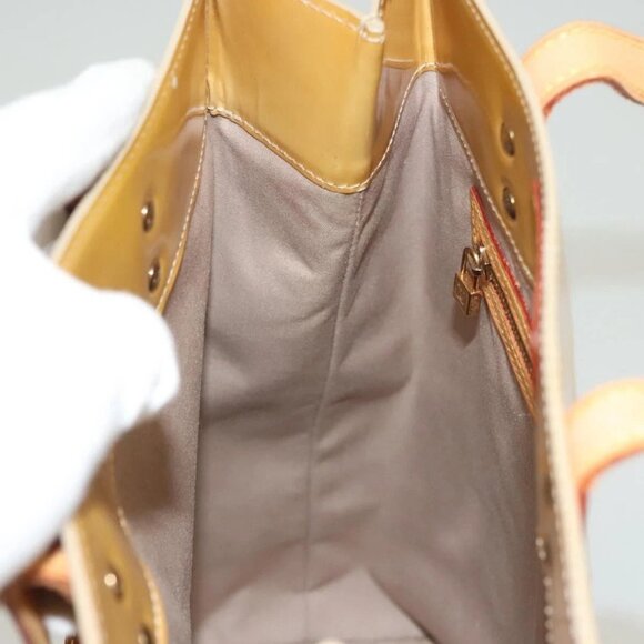 LOUIS VUITTON Monogram Vernis Reade MM Hand Bag Beige M91141 LV Auth BA3199 - Picture 11 of 16